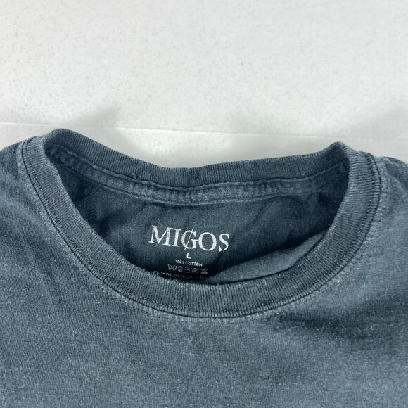 Migos RIP Take Off Rap Shirt Adult Large Black Faded Photo Short Sleeve Tee - Picture 3 of 9